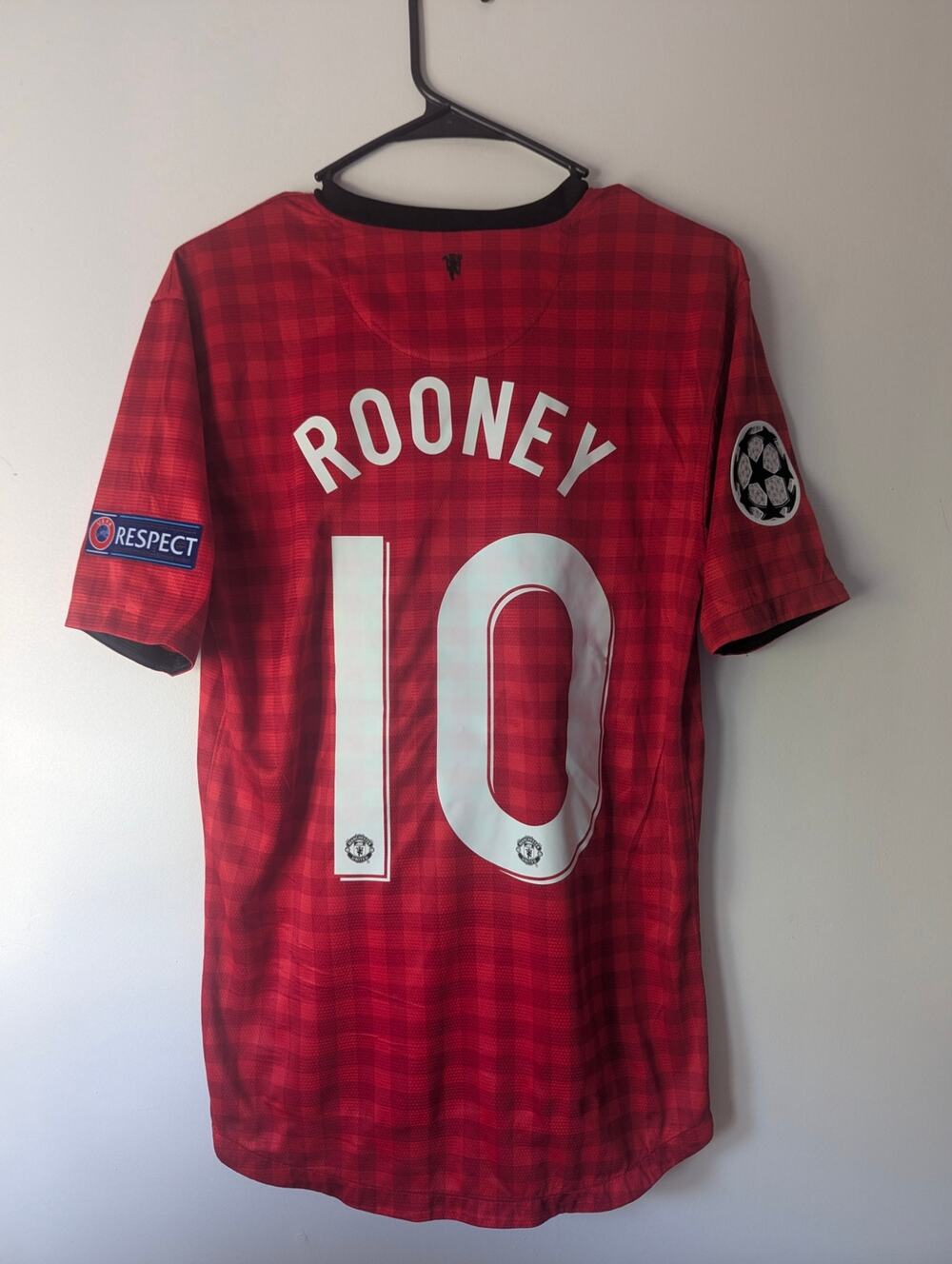 Man United Rooney 2012/13 Home Jersey Medium UCL Fully Patched